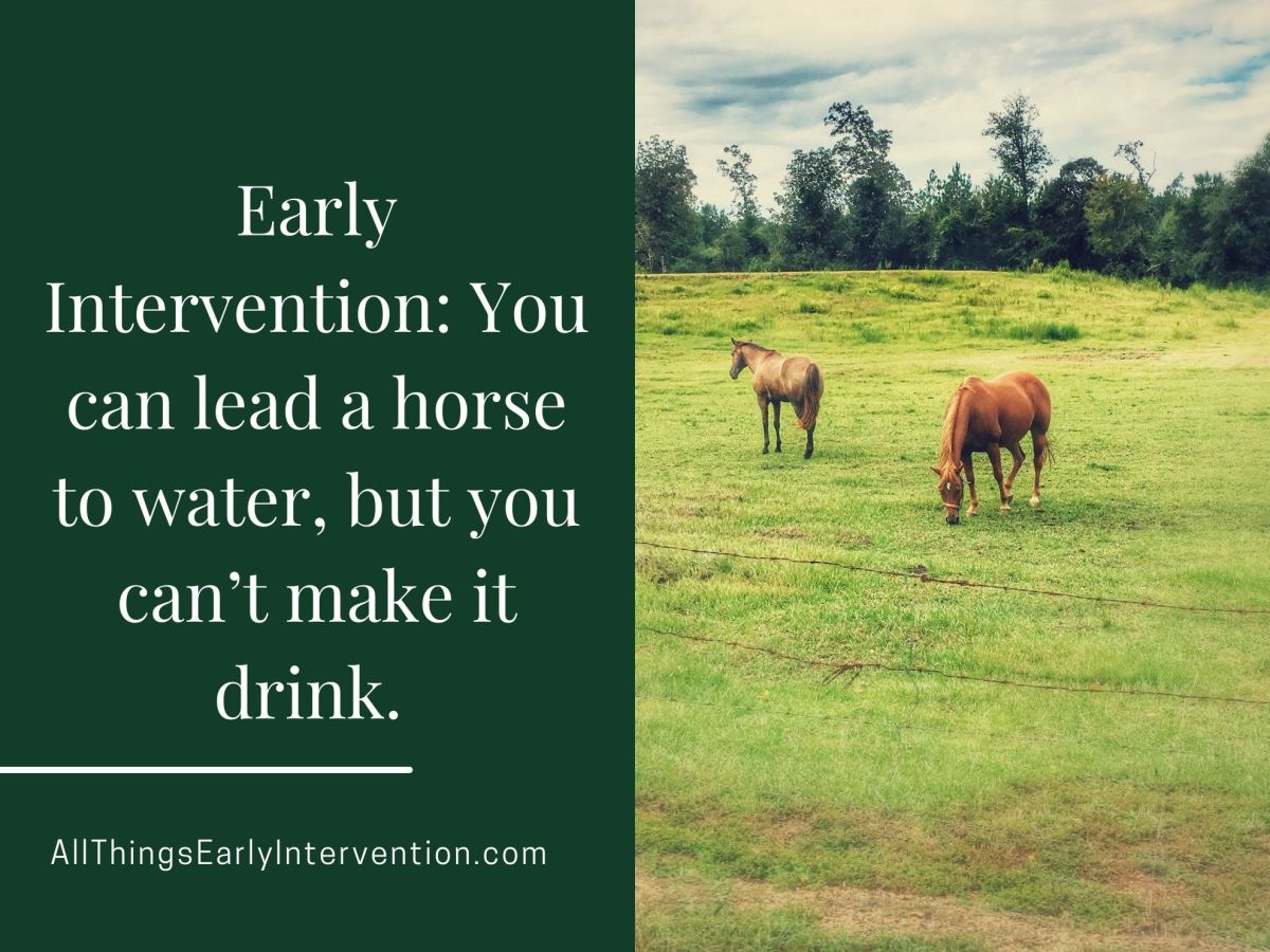 Early Intervention: You Can Lead A Horse To Water But You Can't Make It Drink
